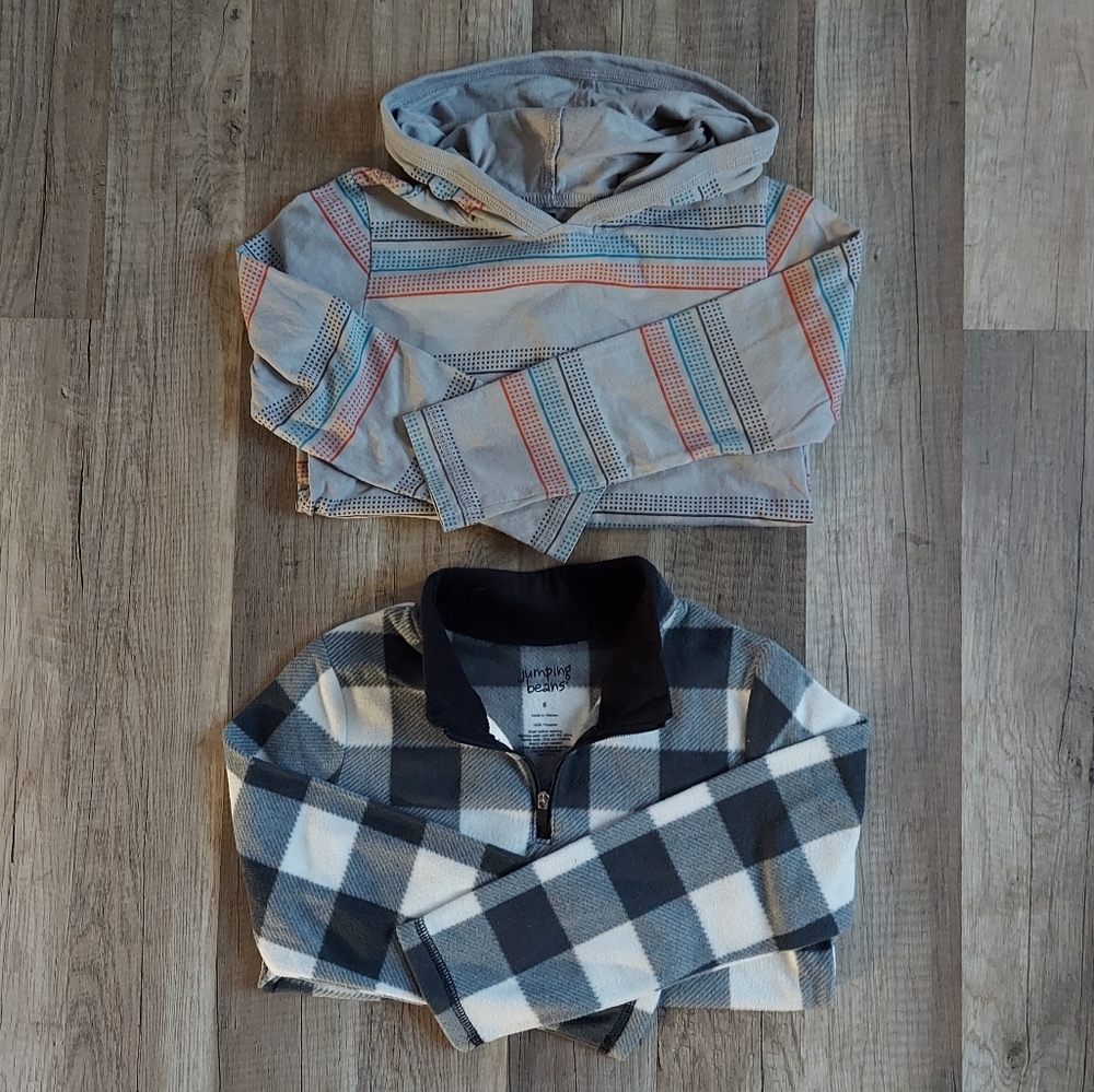 Kids Tea Collection Cotton Hooded Long Sleeve Tee Size 6 Grey Red Blue Black